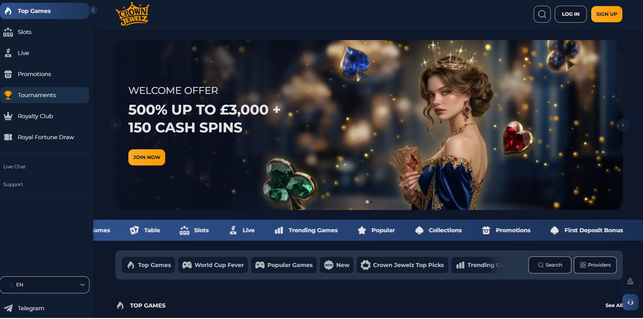 CrownJewelz casino screenshot
