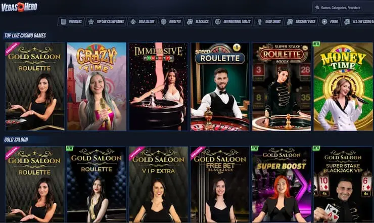 Vegas Hero casino screenshot